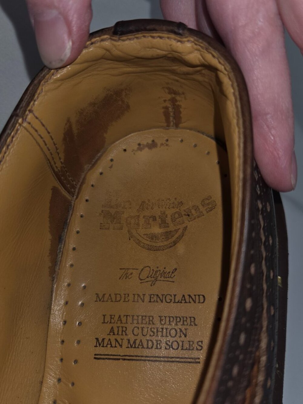Vintage Dr. Martens 3989 Made in England Leather Wingtip Oxfords - UK 10 / US 11 - Picture 8 of 10